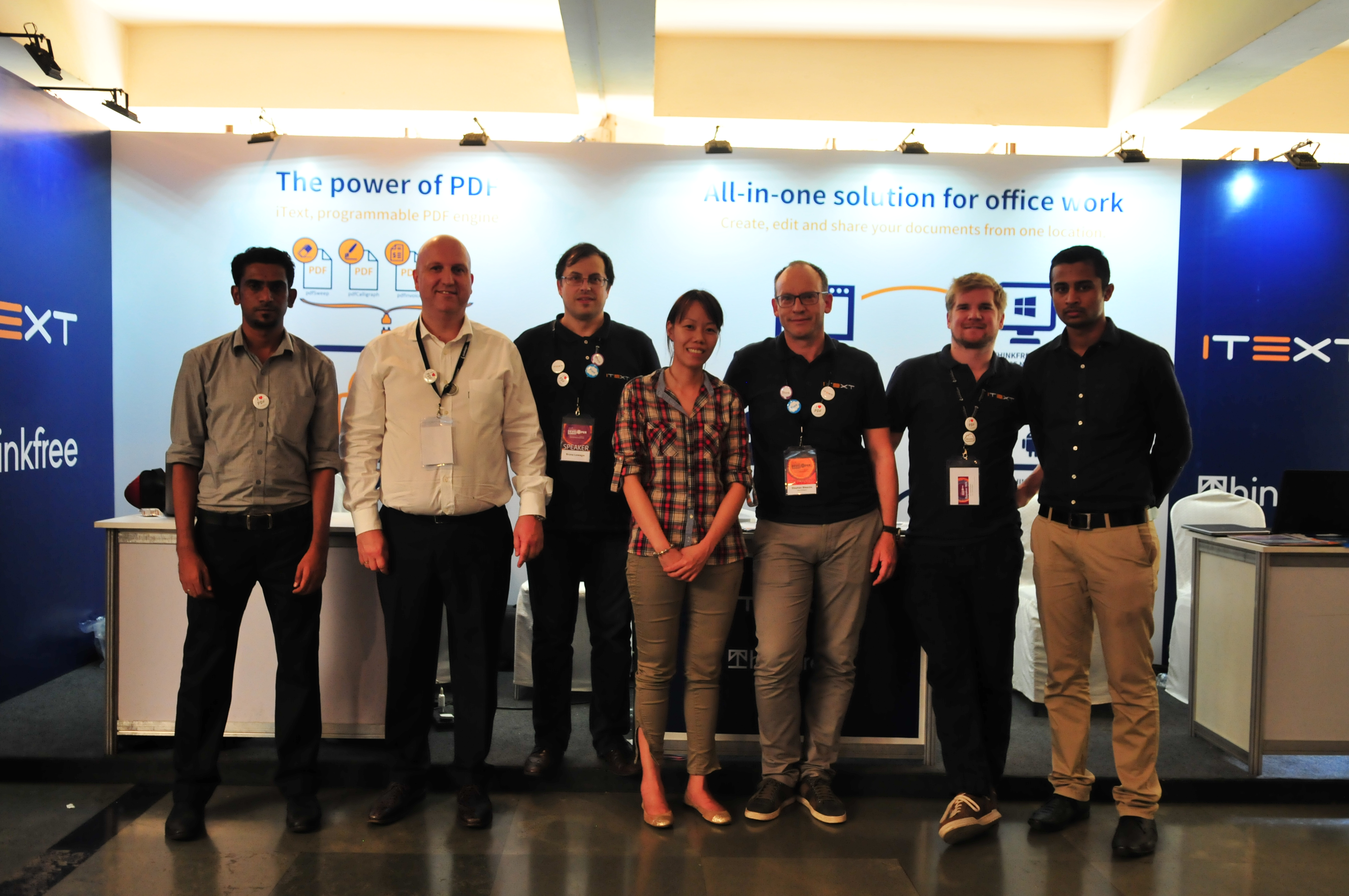 The iText crew at the Great Indian Developer Summit
