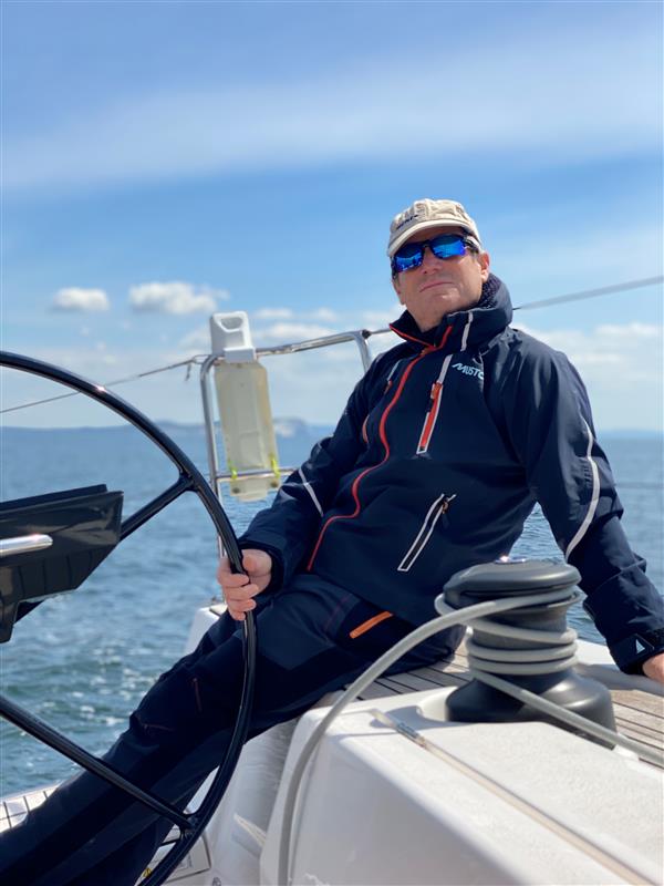 Gary Fry on his sail boat, the Minx