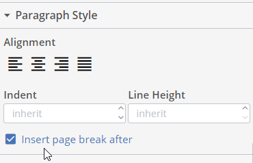 iText DITO page break setting