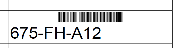 Bar code with text below the bars
