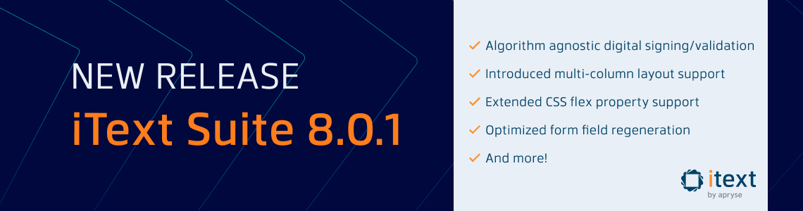 iText Suite version 8.0.1 release