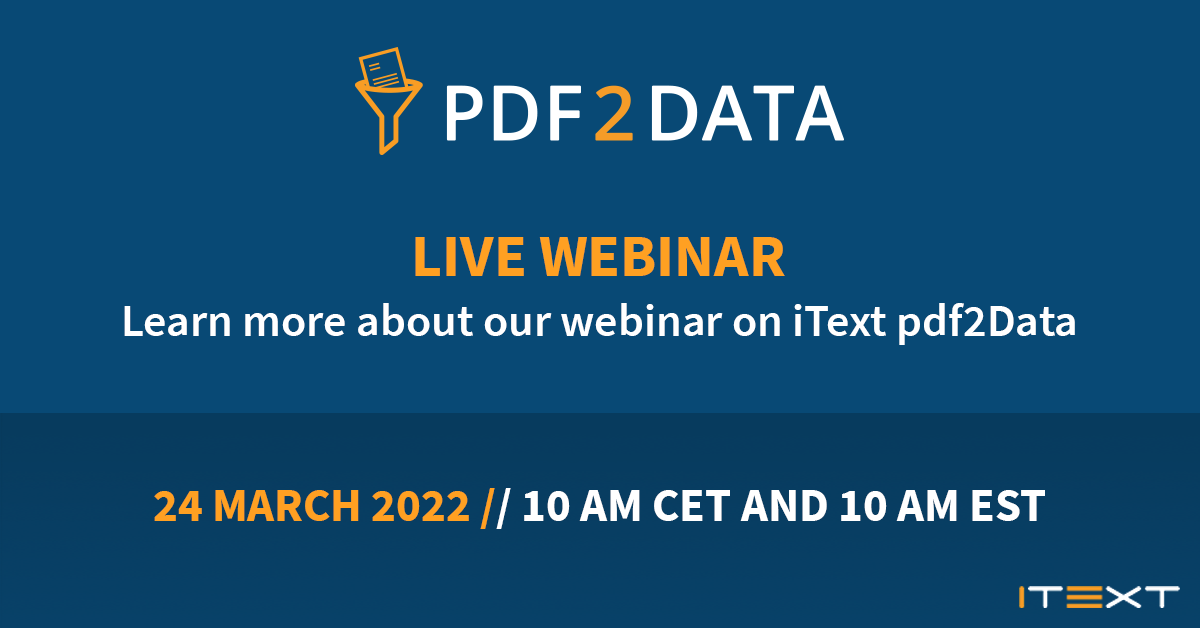 live webinar iText pdf2Data