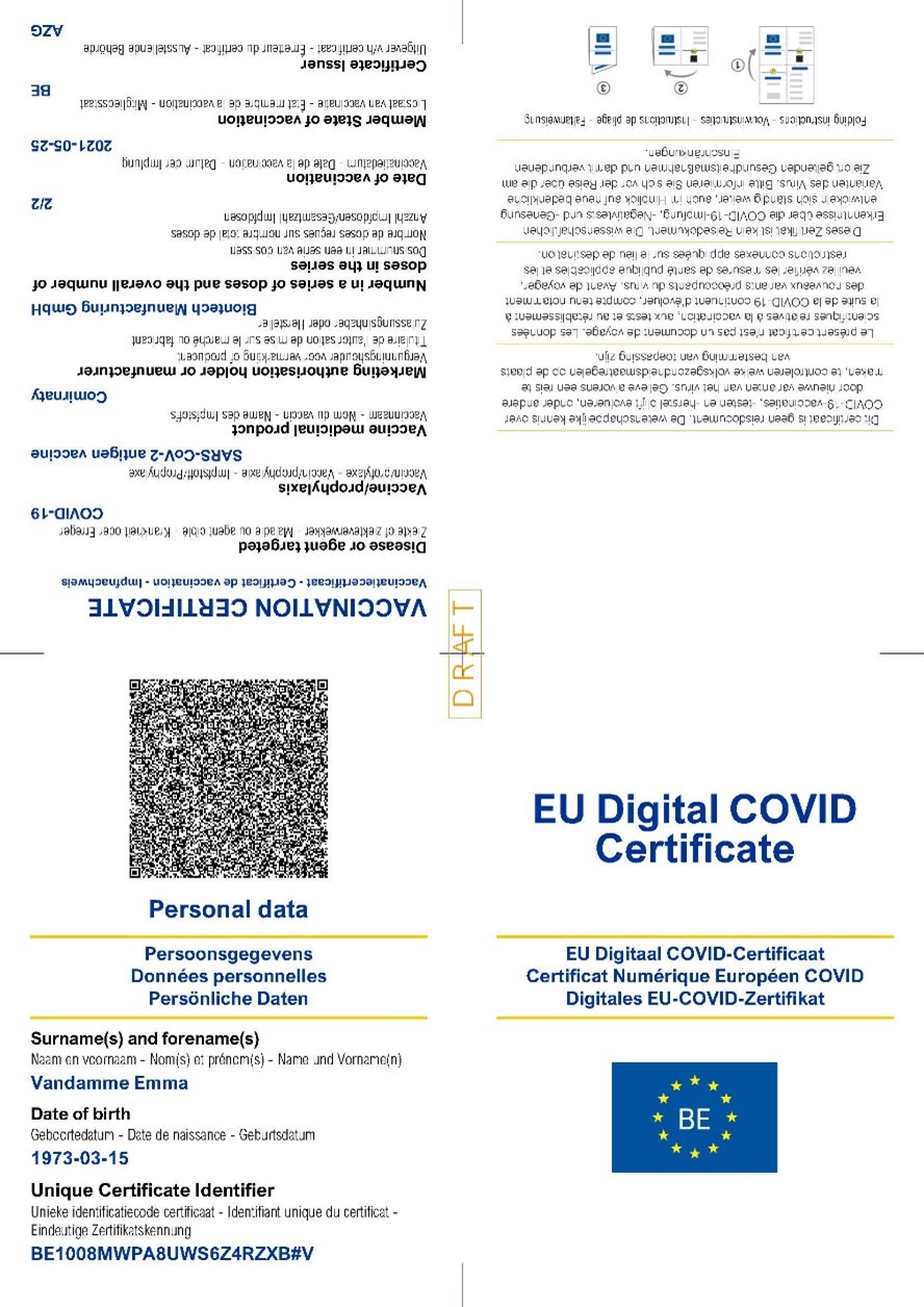 EU COVID certificate