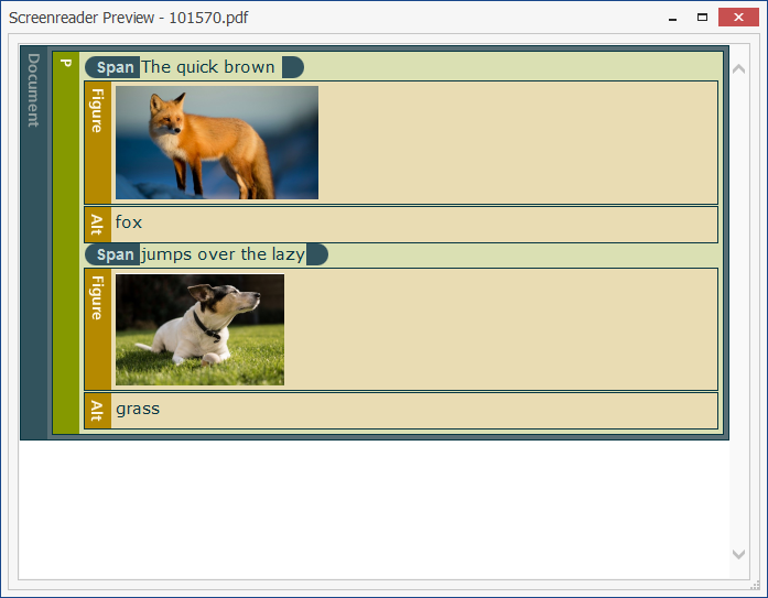 Screenshot of the PAC Screenreader preview