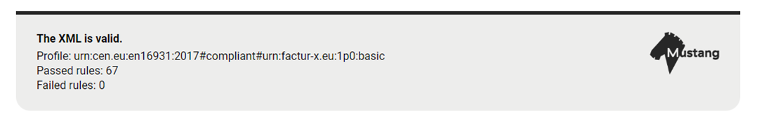 Validating the embedded XML with the Mustang validator