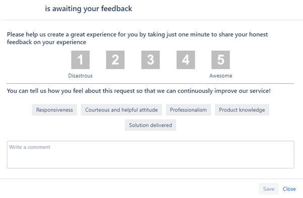 An example of Customer Satisfaction Survey app for JIRA