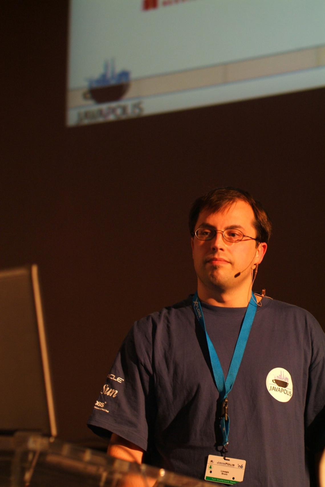 Bruno presenting iText at Javapolis in Antwerp