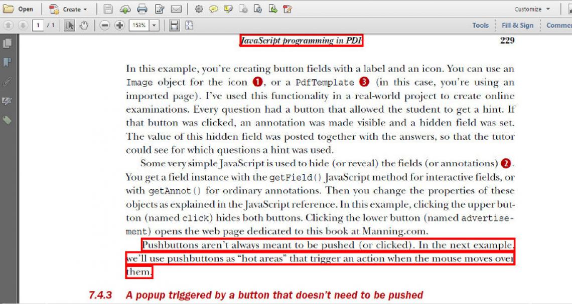A PDF with redaction annotations
