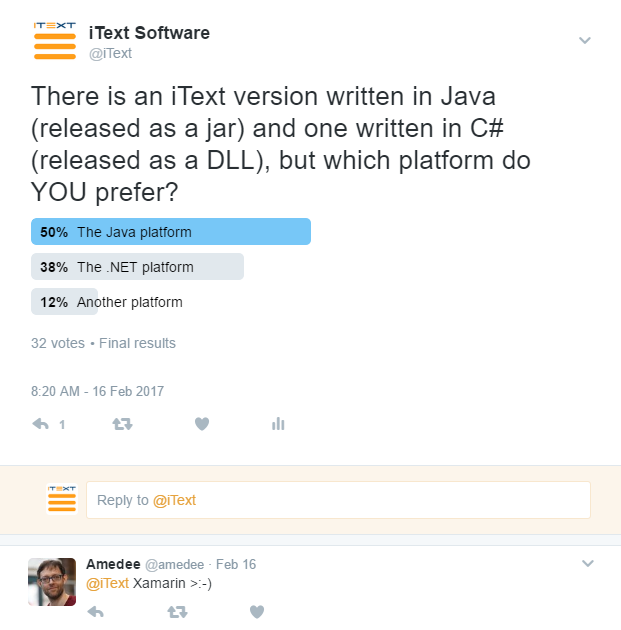 Results of the twitter poll; which platform do you prefer?