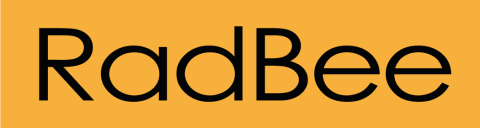 RadBee logo for dark background