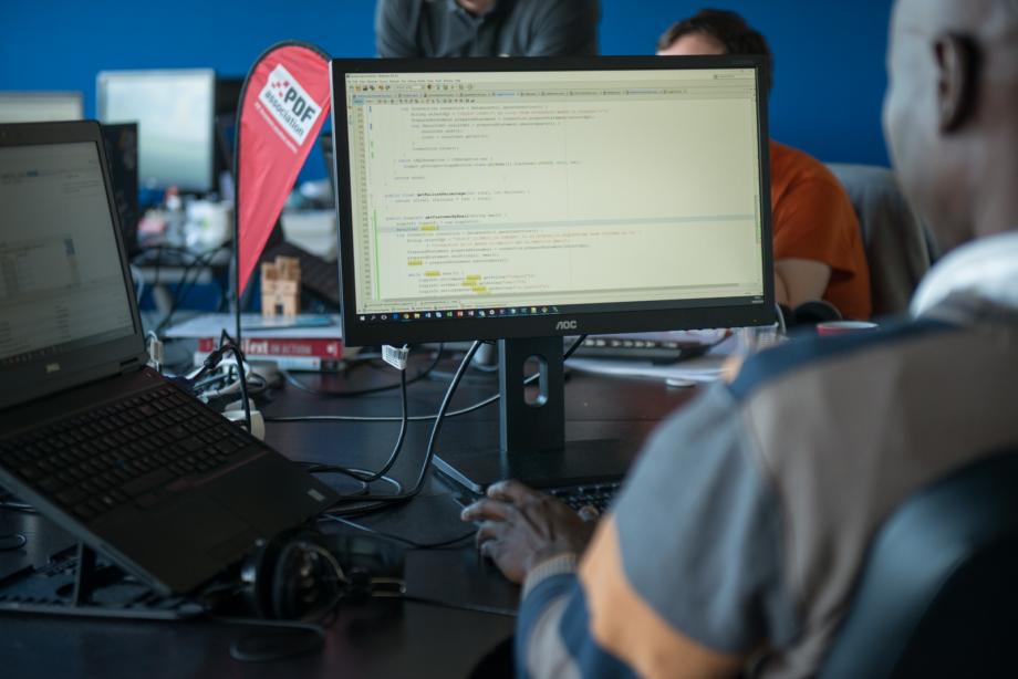 iText coding stock image 