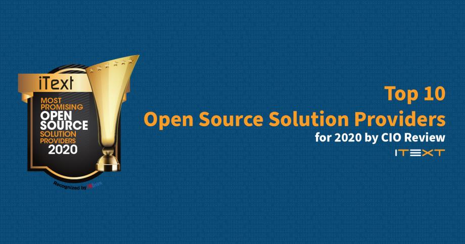 iText is a CIO Review 2020 Top 10 Open source solution provider