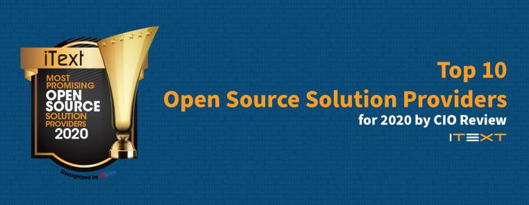 iText is a CIO Review 2020 Top 10 Open source solution provider