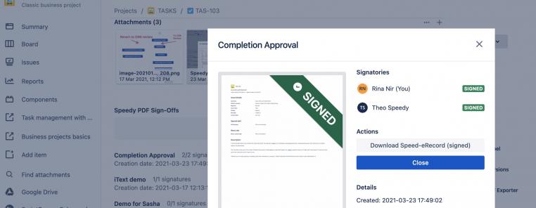 Speedy PDF Sign Offs - example