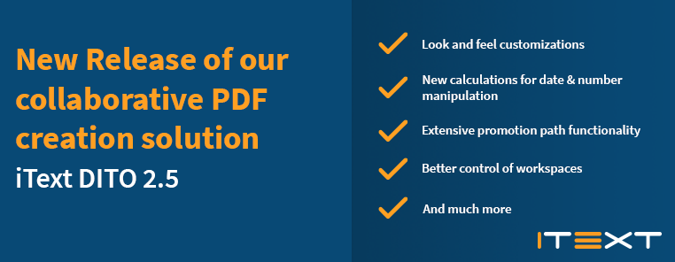 iText DITO 2.5 release